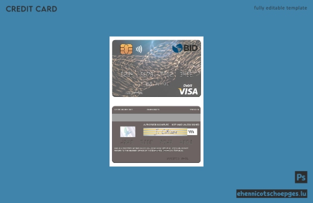 Beispielvorschau der Banco BID Visa-Debitkarte der Dominikanischen Republik